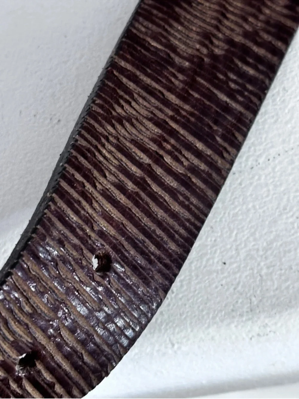 HONEST BY BRIGHT DISTRESSED TEXTURED ITALIAN LEATHER BELT 34 MADE USA